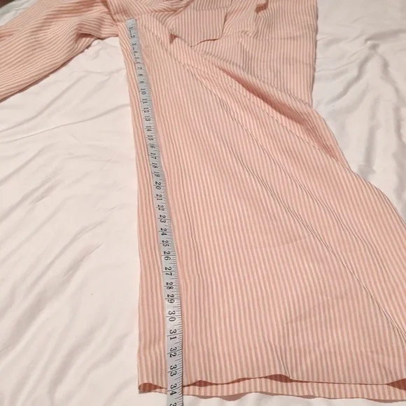 Club Monaco - Pink & White Striped High Waisted Flared “Bryanna” Pants Sz 12. - Picture 7 of 13